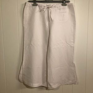 Ambrosia White Capri Pants with Slits on the side Medium